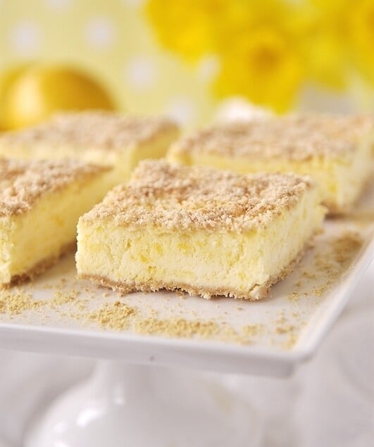 squares of frozen lemon dessert