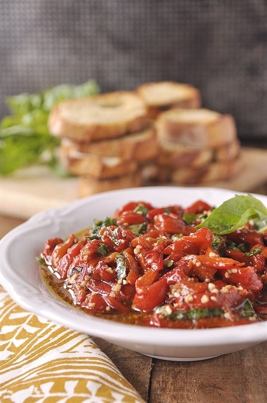 Roasted Red Pepper Bruschetta