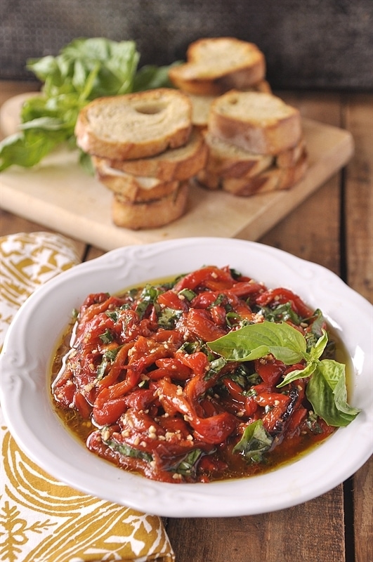 Roasted Red Pepper Bruschetta