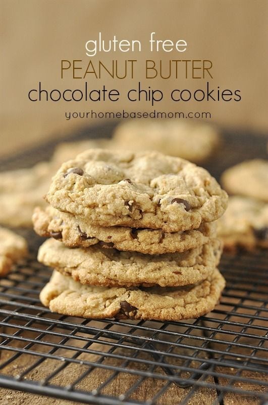 stack of gluten free peanut butter cookies