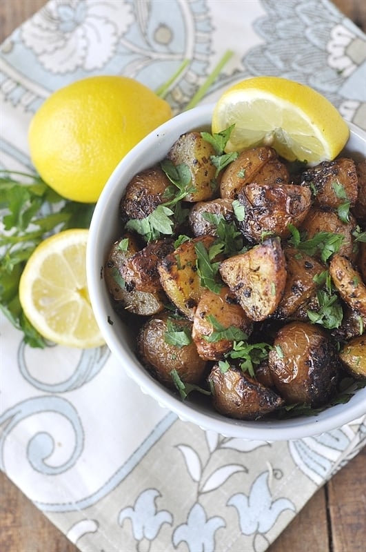 lemon herb roasted potatoes