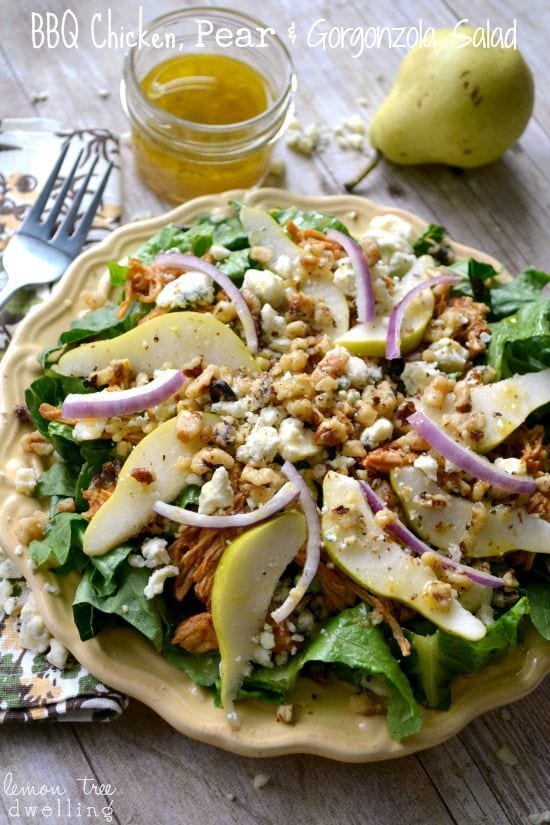 BBQ Chicken, Pear & Gorgonzola Salad