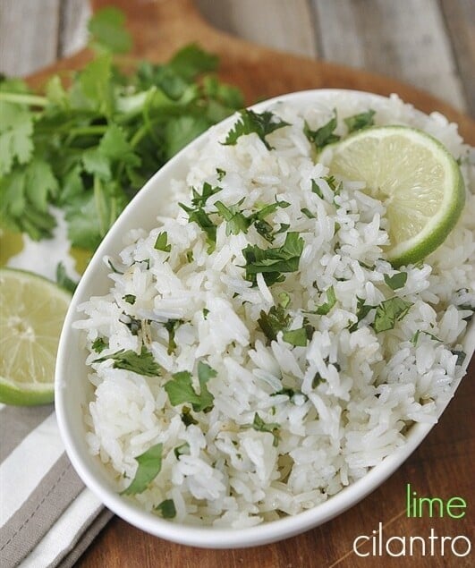 overhead shot of rice