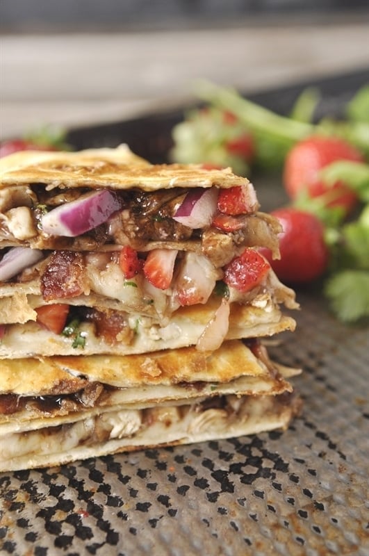 Balsamic Chicken Strawberry Quesadilla