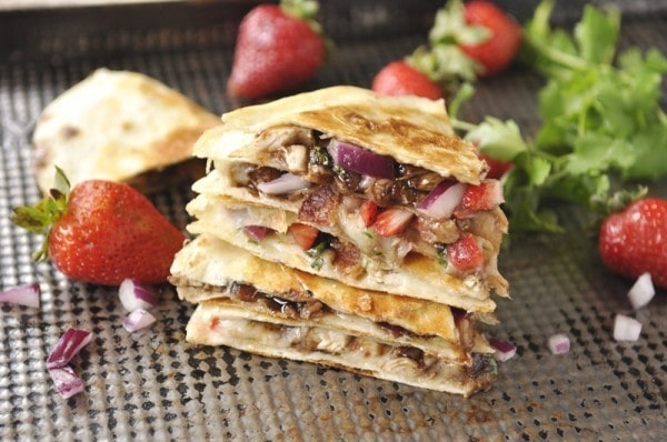 Balsamic Strawberry and Chicken Quesadilla