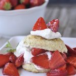 strawberry shortcake on a plate.