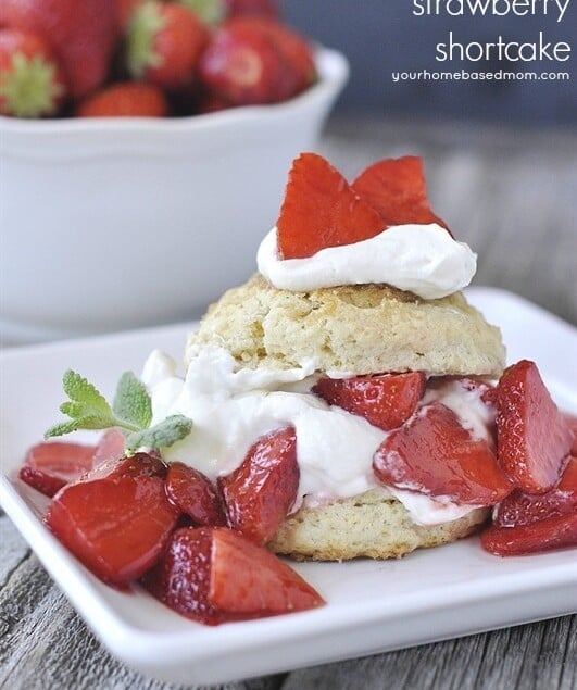 shortcake with strawberries and whipped cream
