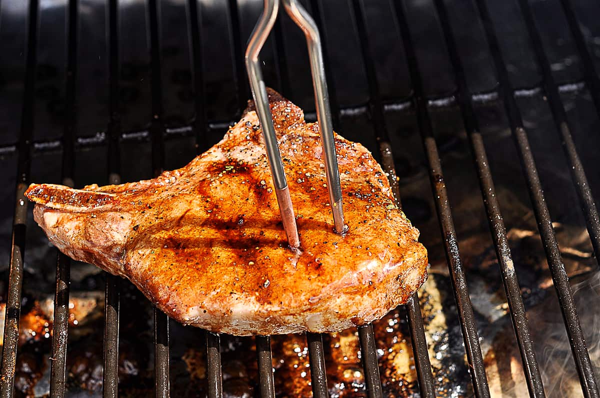 pork chop on grill