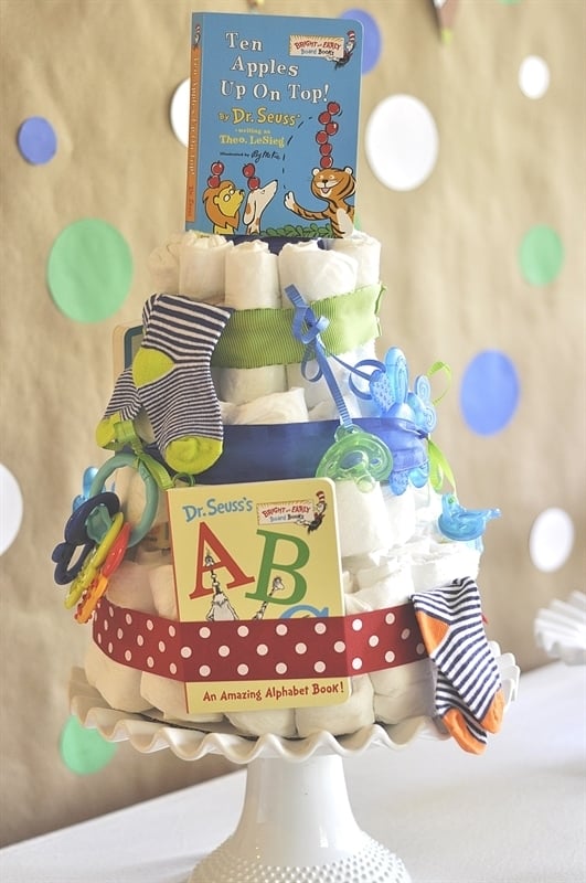 Book themed baby shower sales cake