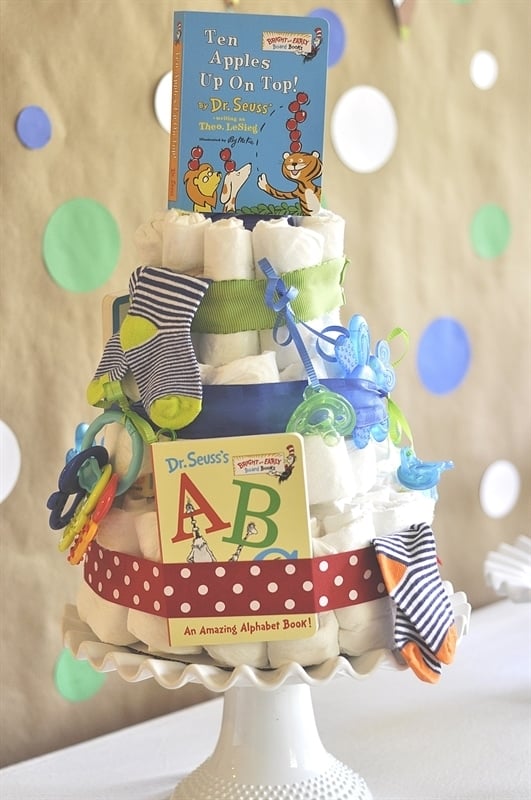 storybook themed diaper cake