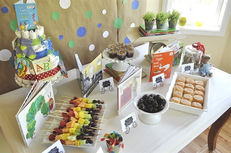 Book Themed Baby Shower food table