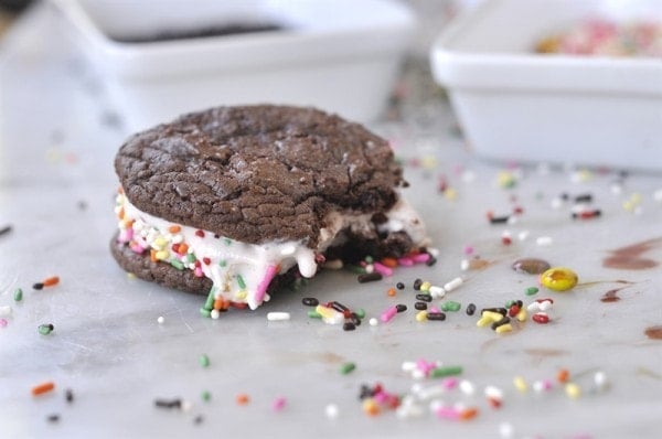 CAKE MIX COOKIE ICE CREAM SANDWICHES