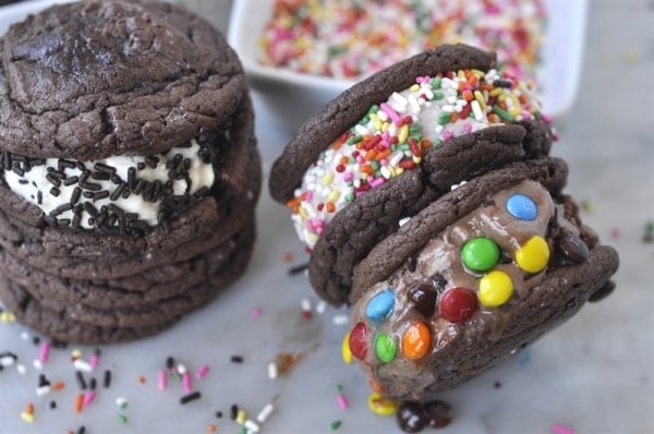 CAKE MIX COOKIE ICE CREAM SANDWICHES