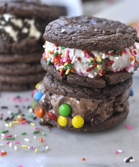 stack of two ice cream sandwiches