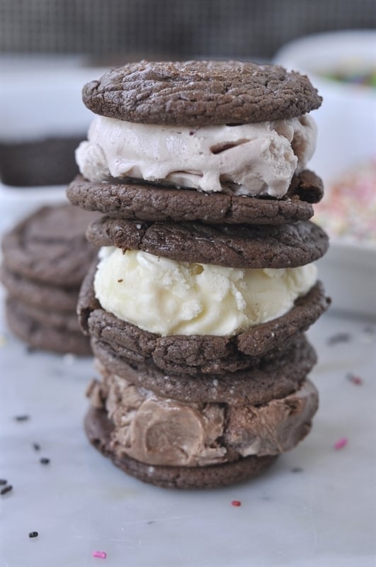 CAKE MIX COOKIE ICE CREAM SANDWICHES