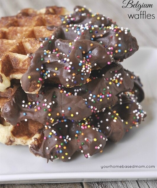 pile of Belgian waffles