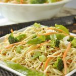Plate of spicy sesame noodle salad