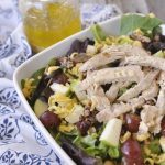 apple pecan chicken salad in a bowl