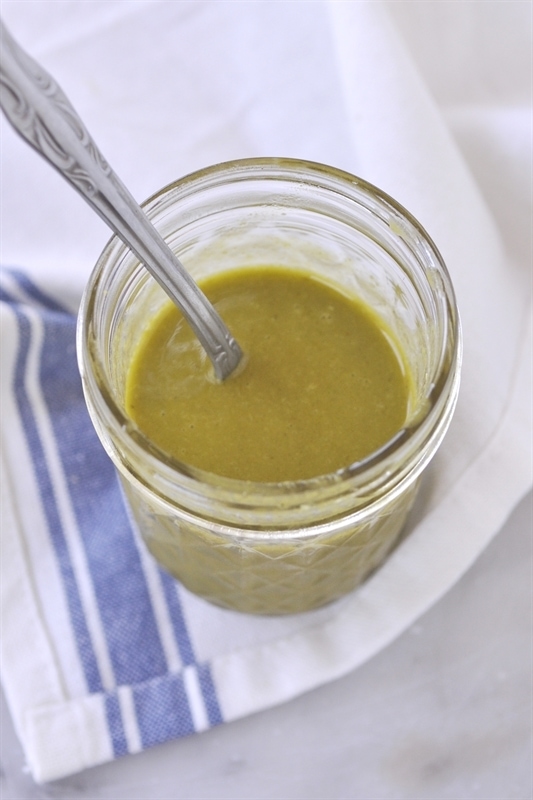 jar of lemon cilantro vinaigrette