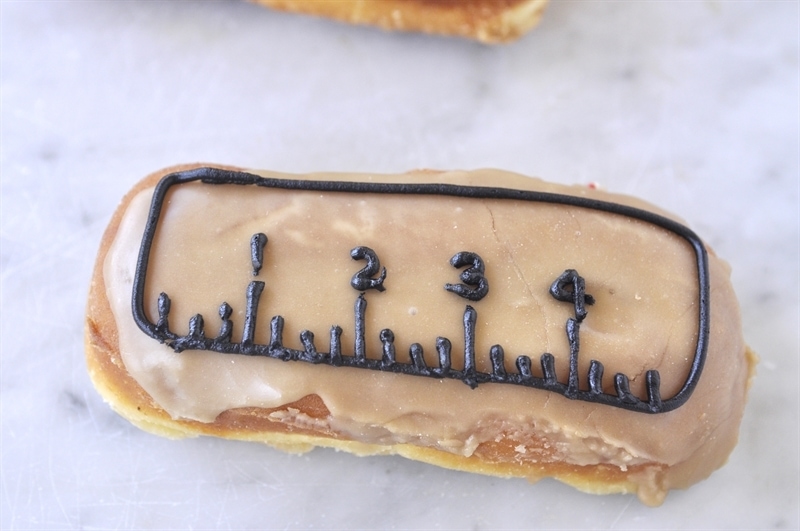 ruler marks on donut