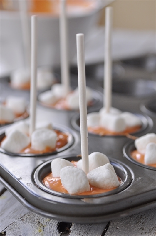 Candy Corn Hot Chocolate on a Stick Your Homebased Mom