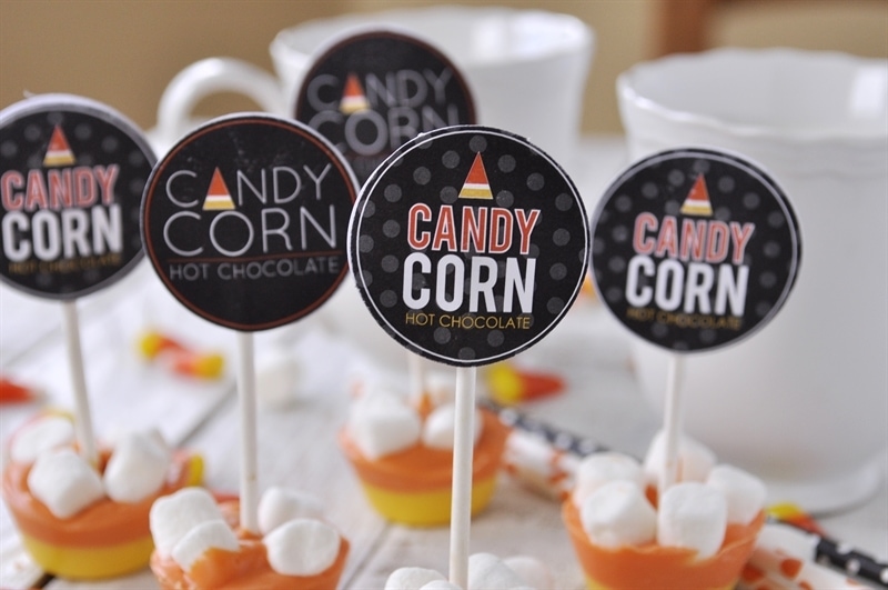 Candy Corn Hot CHocolate Stirrer