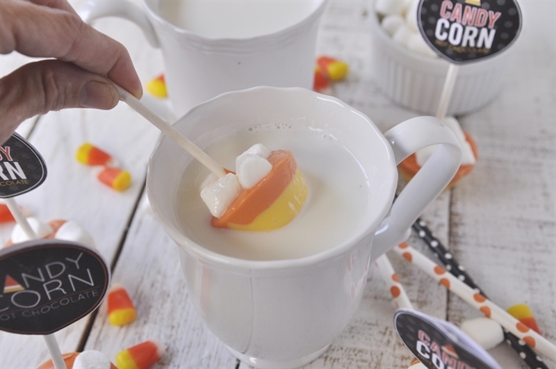 Candy Corn Hot Chocolate on a Stick Your Homebased Mom