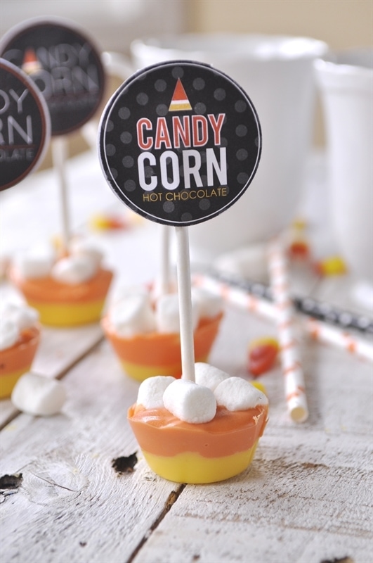 Candy Corn Hot CHocolate Stirrer