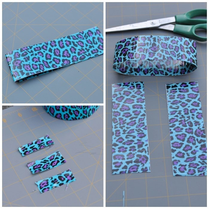 Cutting the duct-tape form into pattern pieces