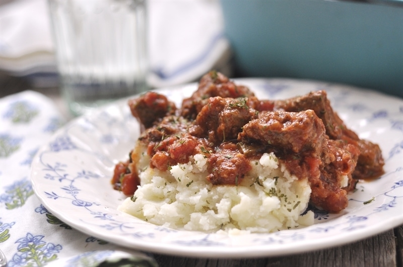 Swiss Steak and mashed potatoes