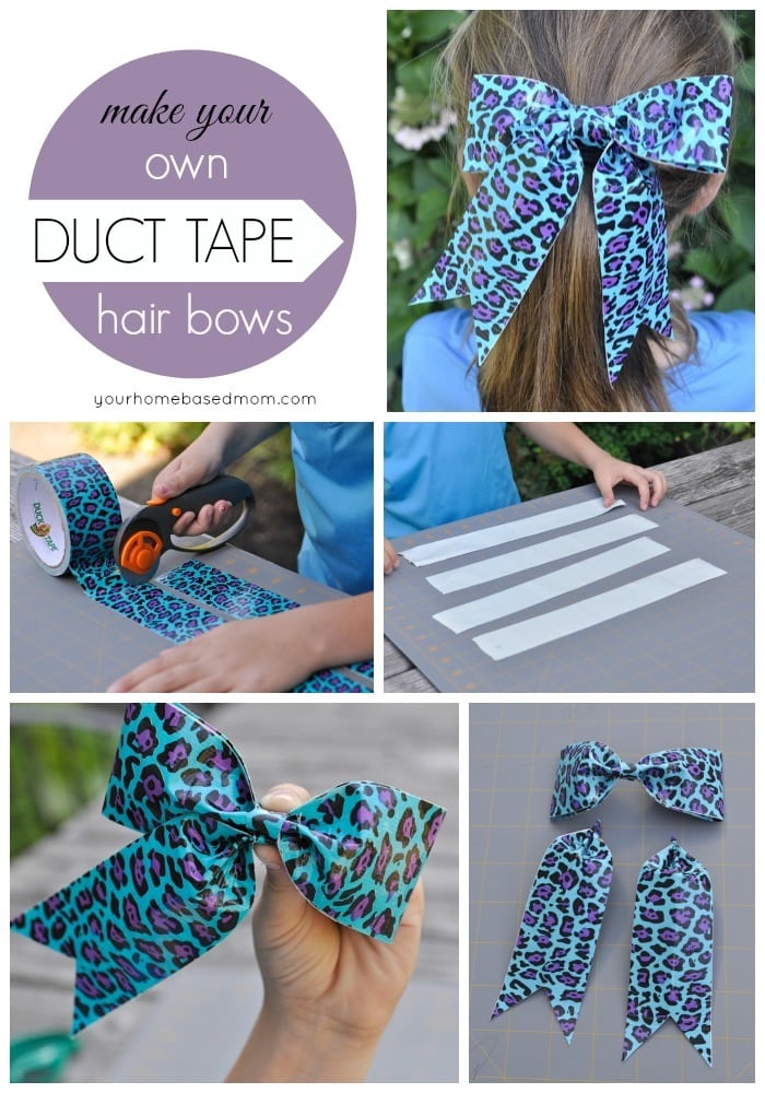duct tape hair bows collage