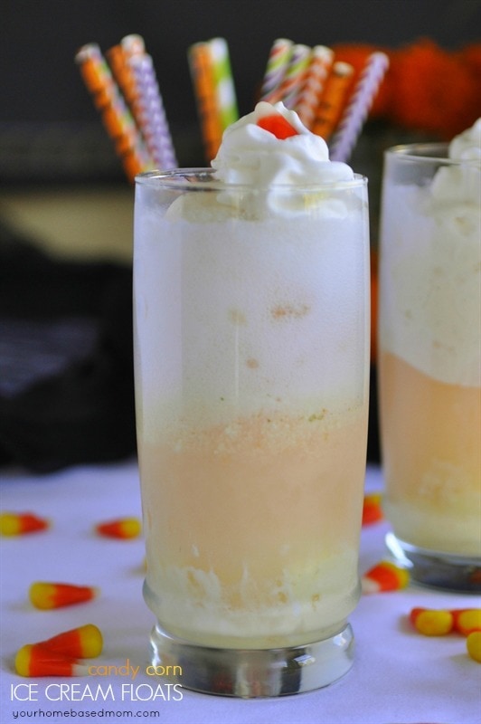 Candy Corn Ice Cream Floats by Leigh Anne Wilkes