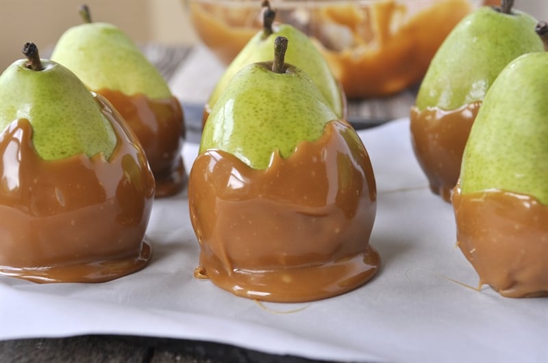 Caramel Covered Pears, a partridge in a pear tree@yourhomebasedmom.com