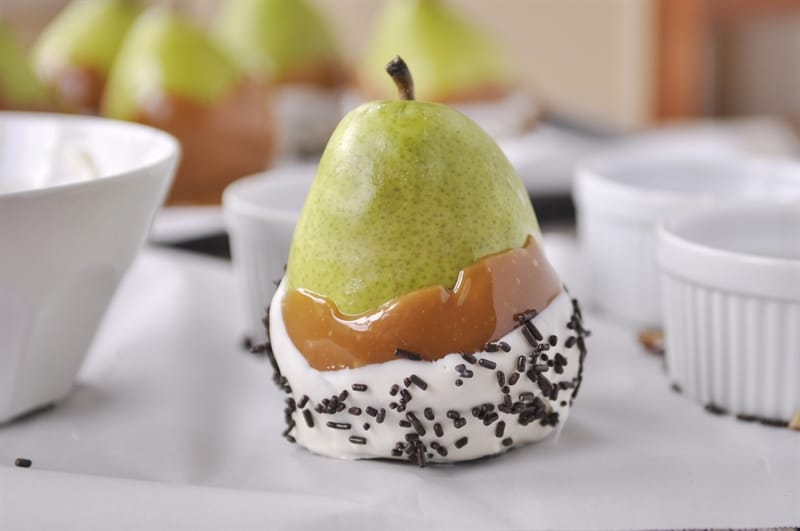 Caramel Covered Pears, a partridge in a pear tree@yourhomebasedmom.com