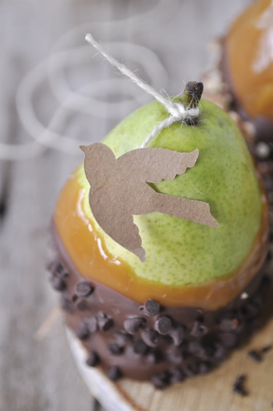 Caramel Covered Pears, a partridge in a pear tree@yourhomebasedmom.com