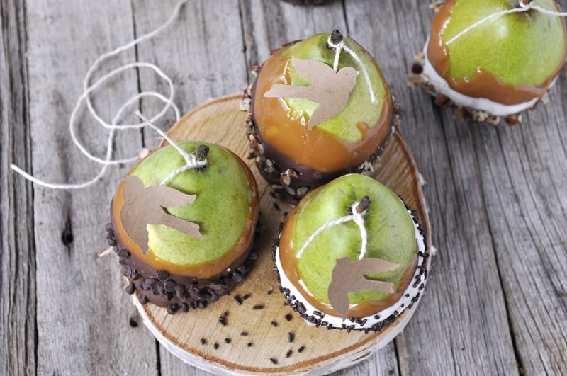 Caramel Covered Pears, a partridge in a pear tree@yourhomebasedmom.com