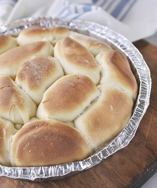 pan of parkerhouse rolls