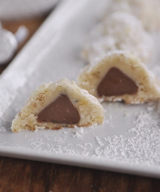 snowball cookie on a plate