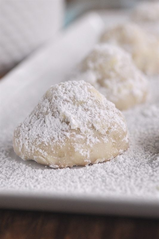 Snowball Cookies dusted with powdered sugar