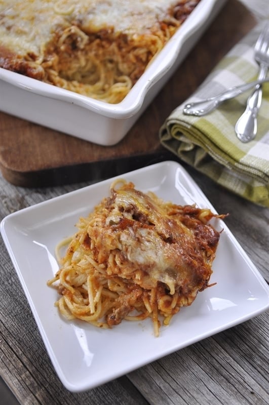 single serving of Baked Spaghetti