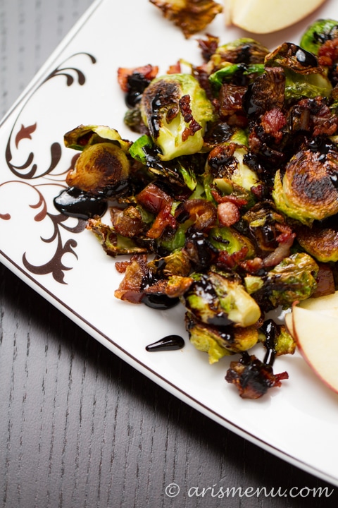 Brussels Sprouts with Apple, Bacon & Dates