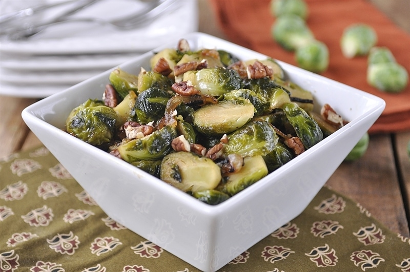 Caramelized Brussel Sprouts with Pecans