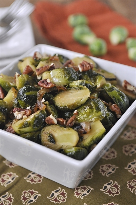 Caramelized Brussel Sprouts with Pecans