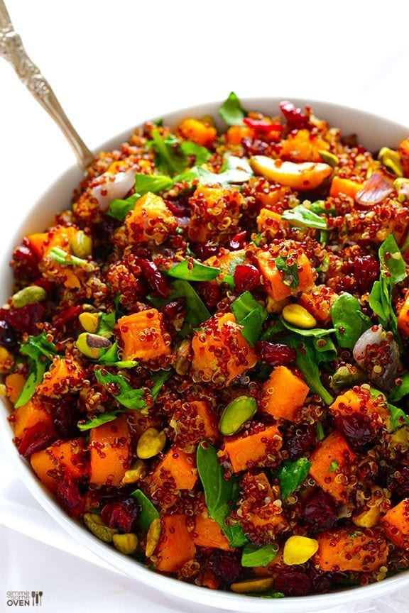 Quinoa 'Stuffing' (Quinoa with Butternut Squash, Cranberries & Pistachios)