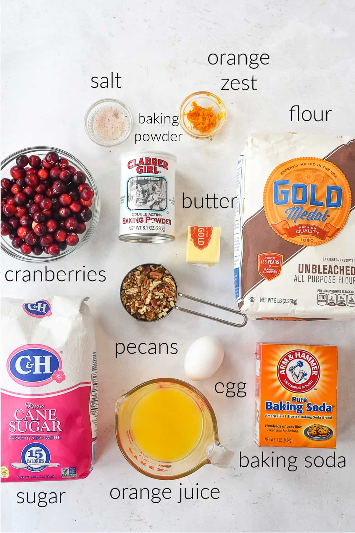 orange cranberry bread ingredients