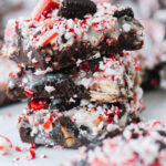 Stack of peppermint brownies