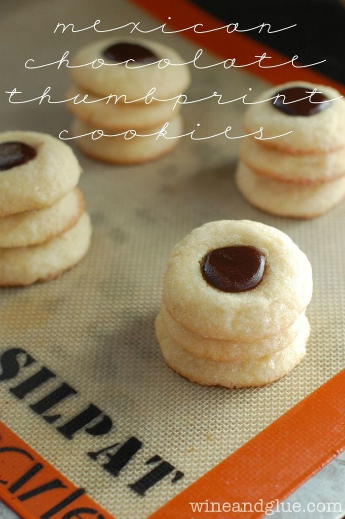 Mexican Chocolate Thumbprint Cookies