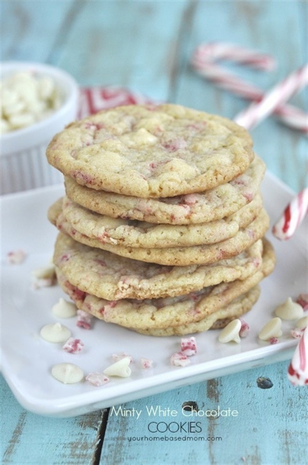 Minty White Chocolate Cookies