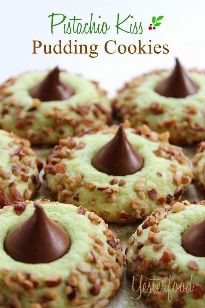 Pistachio Kiss Pudding Cookies