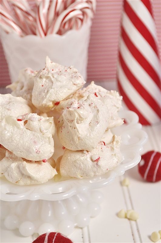 White Chocolate Peppermint Meringues